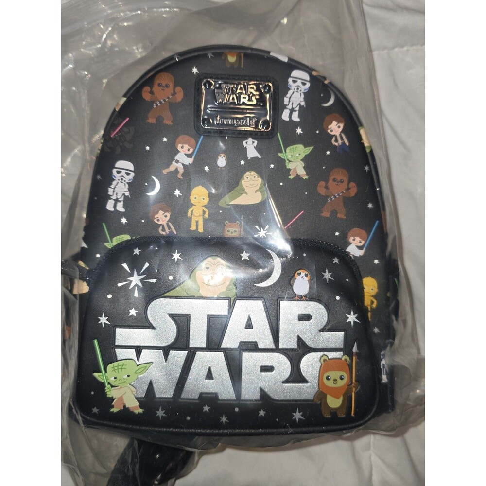 NWOT loungefly Disney star wars chibi character print mini backpack bookbag!